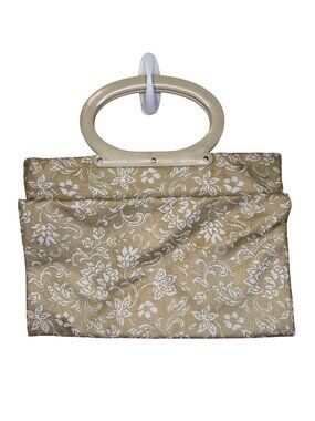 Vintage Lady’s Pride Folding Handbag Lucite Handle Floral Tapestry Clutch Purse